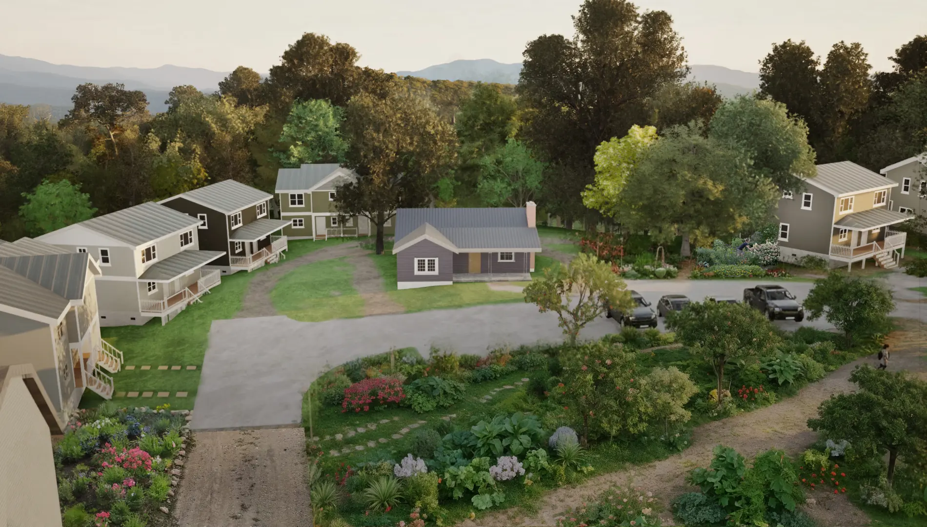 Terra Futura neighborhood with homes and green spaces