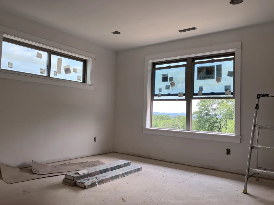 Bright room receiving interior finishing work