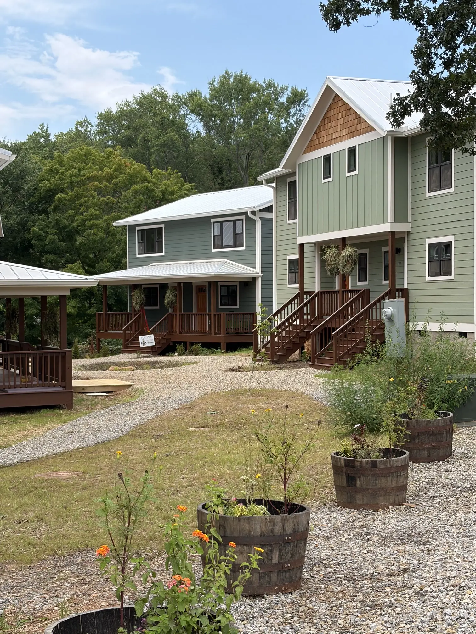 Exterior of a Terra Futura home with a porch and garden