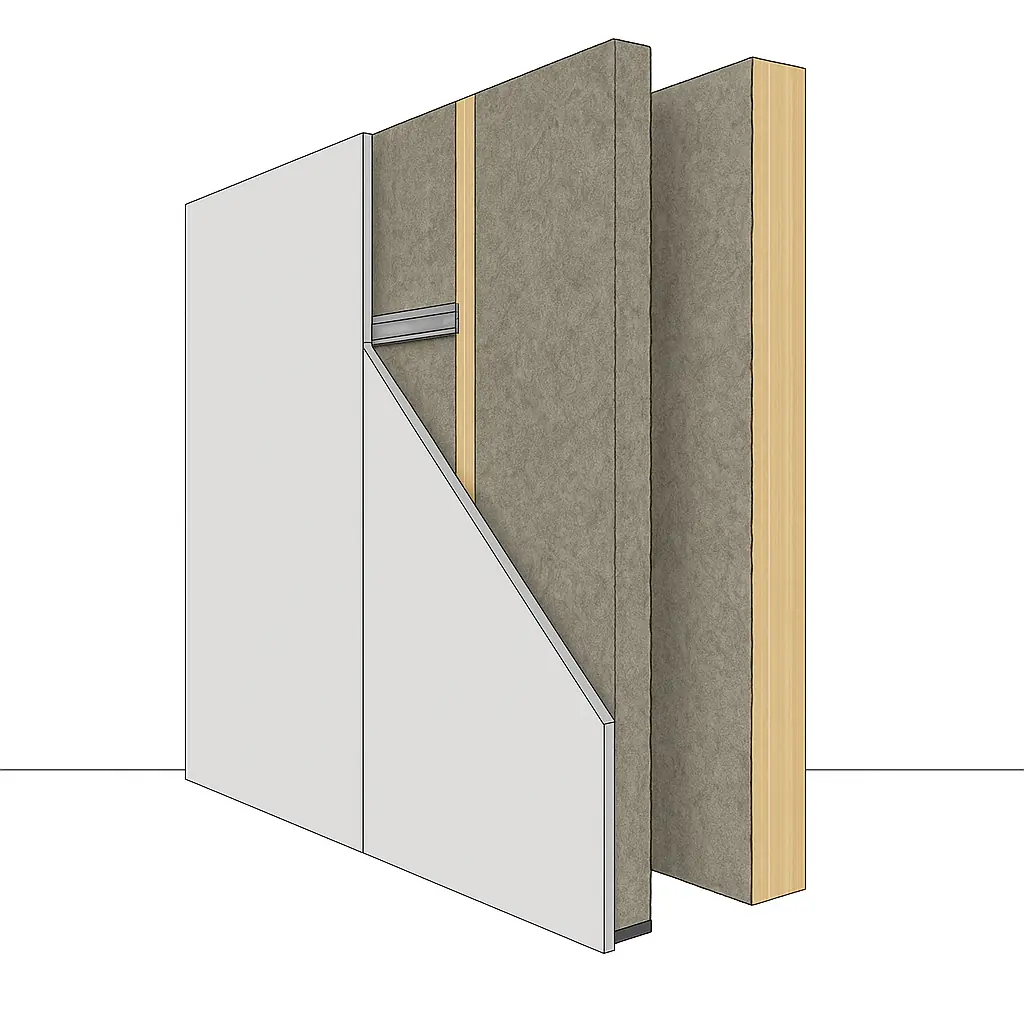 Diagram of a separated double-wall assembly