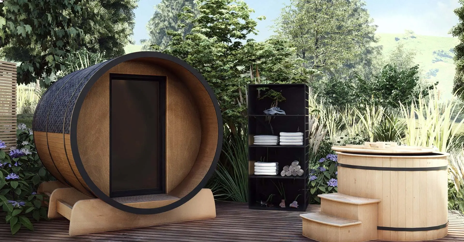 Sauna and cold plunge in the Terra Futura wellness area