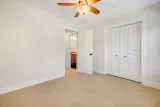 Bedroom opening to the hall bath