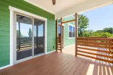Back deck at the living room sliding door: covered and open sections