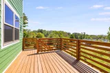 Open deck section with barn lights and Blue Ridge views