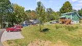 The back deck overlooks Terra Futura's community garden and children's play areas