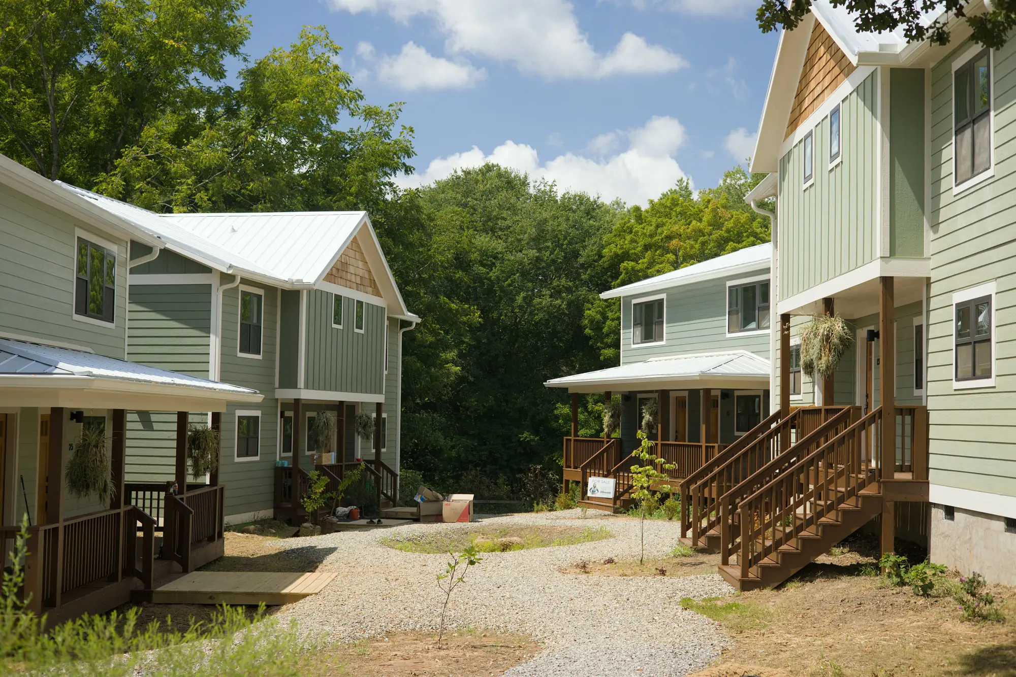 Built Terra Futura duplex homes along a shared path