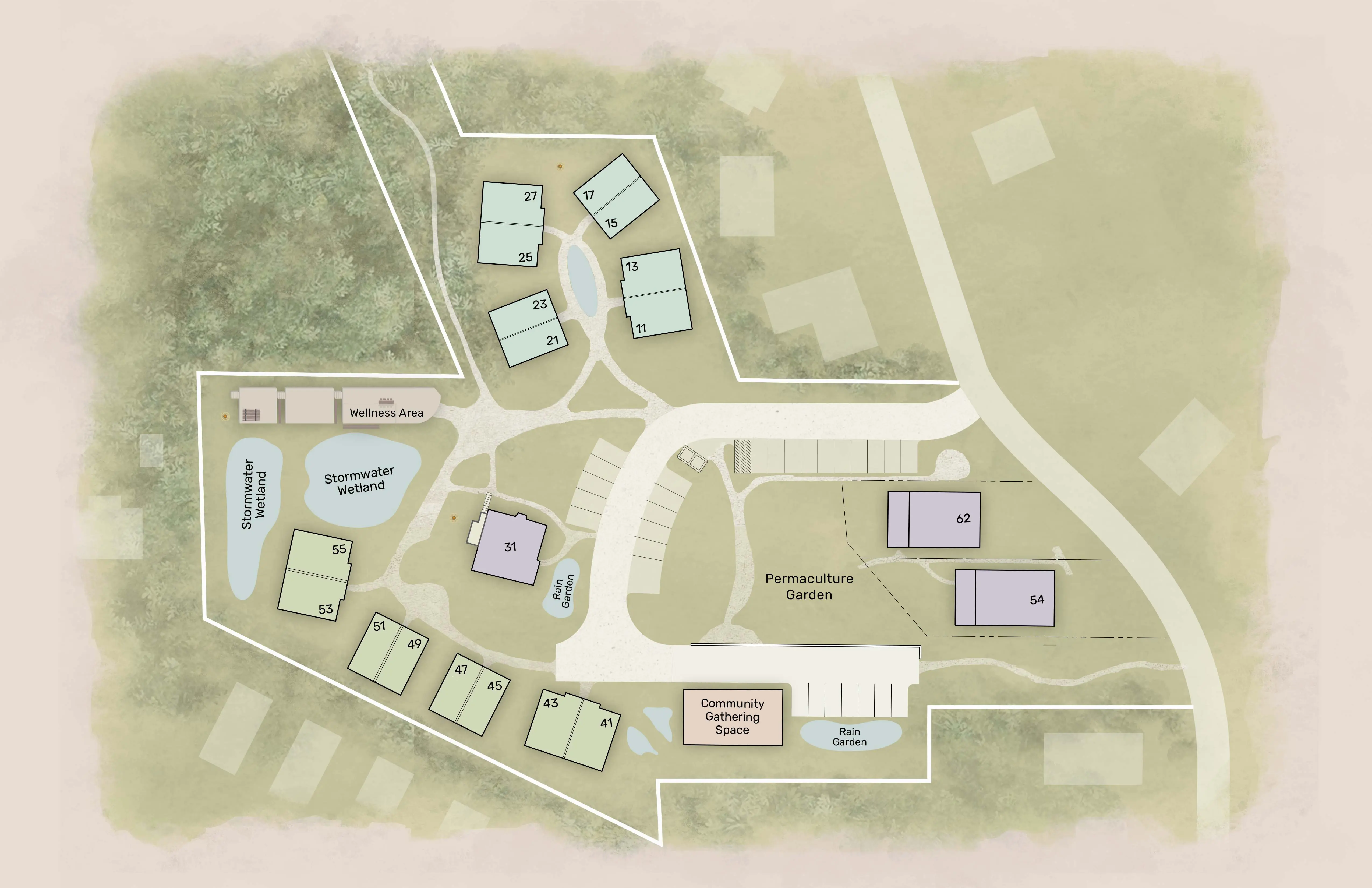 Illustrated site map of Terra Futura
